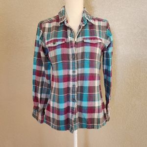 Patagonia fjord flannel organic cotton button down shirt size 6